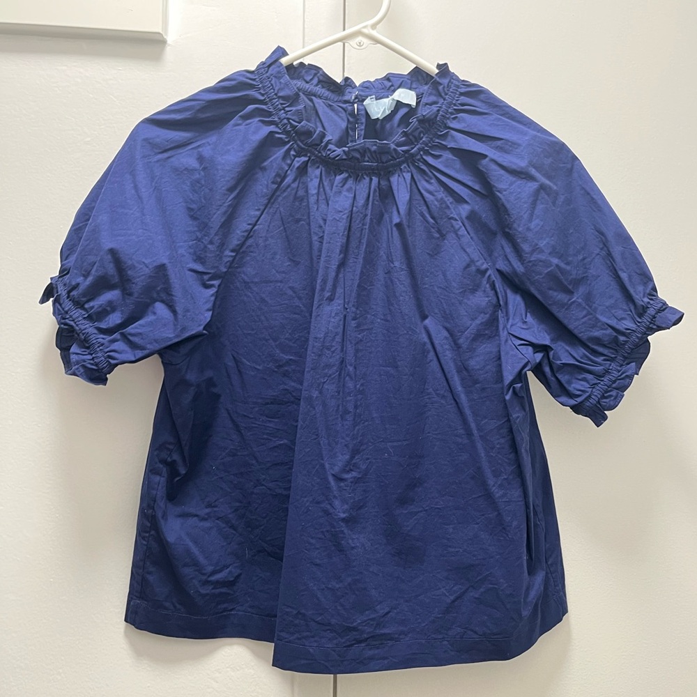 The Kit Top - Navy Poplin - Navy Poplin / M